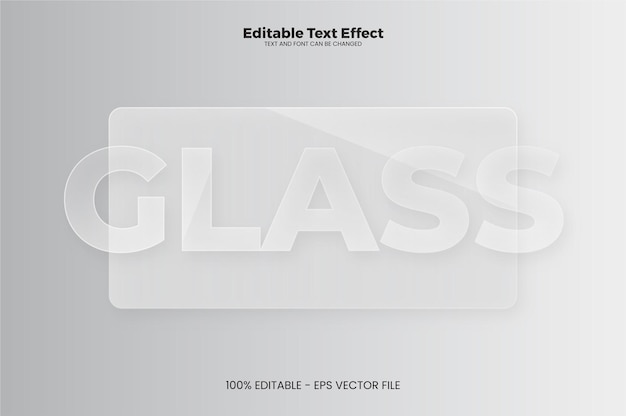 Vektor bearbeitbarer texteffekt aus glas im modernen trendstil