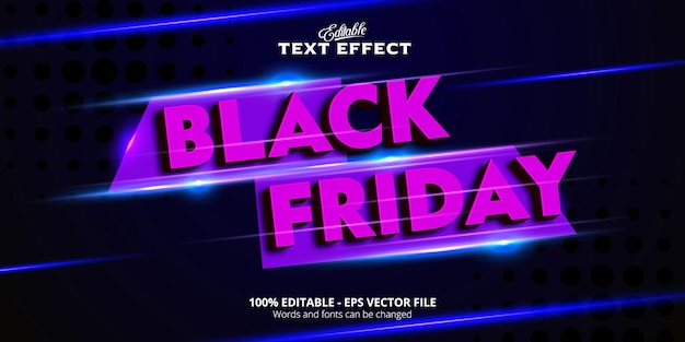 Bearbeitbarer texteffekt, black friday-text