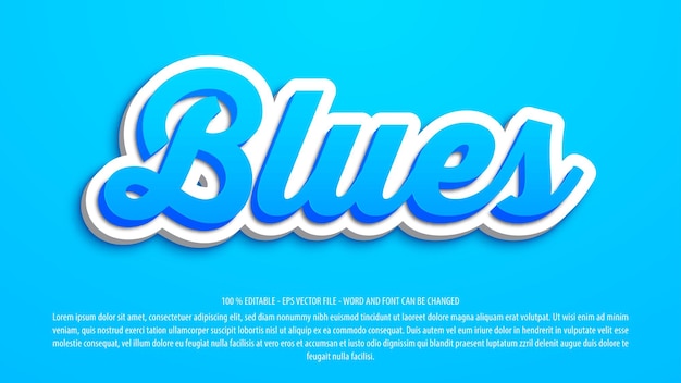 Bearbeitbarer Texteffekt blau