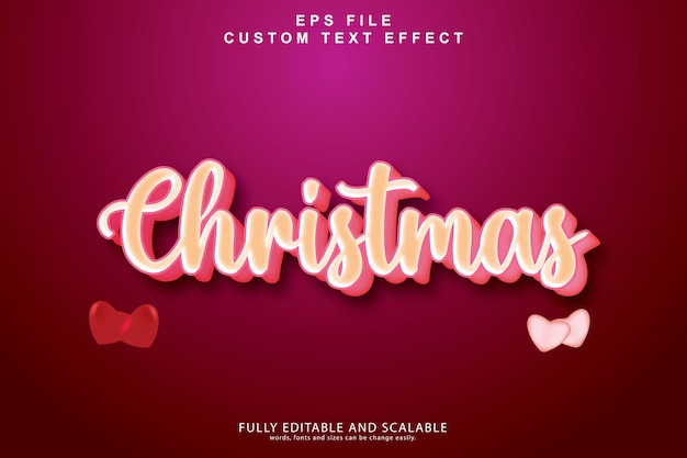 Bearbeitbarer Texteffekt „Christmas 3d Rose and Love“-Schriftstil