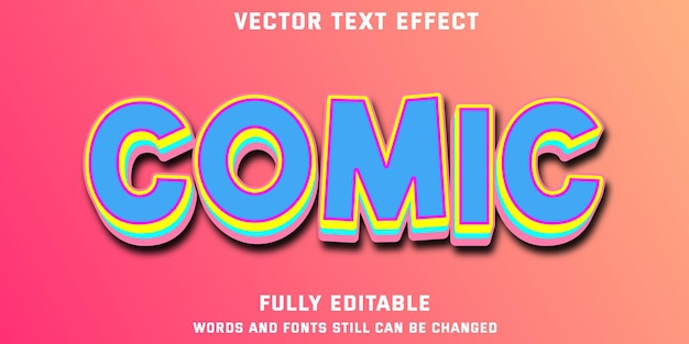 Vektor bearbeitbarer texteffekt comic-text auf modernem schichtstil und schattenstilen