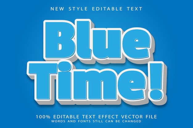 Bearbeitbarer Texteffekt der blauen Zeit prägt modernen Stil