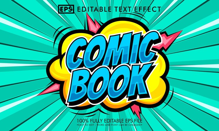 Vektor bearbeitbarer texteffekt der comic-pop-art