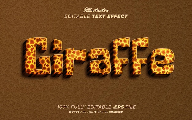 Bearbeitbarer Texteffekt der Giraffe