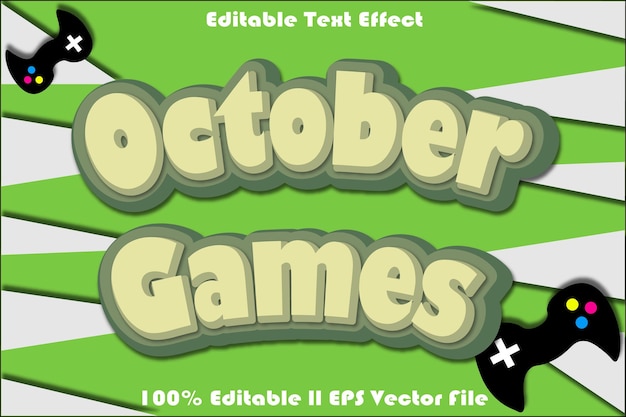 Vektor bearbeitbarer texteffekt der oktoberspiele