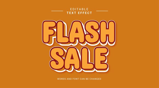 Bearbeitbarer Texteffekt des Flash-Verkaufs orange-rote Farbe