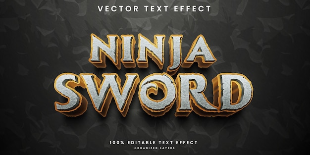Bearbeitbarer texteffekt des ninja-schwerts
