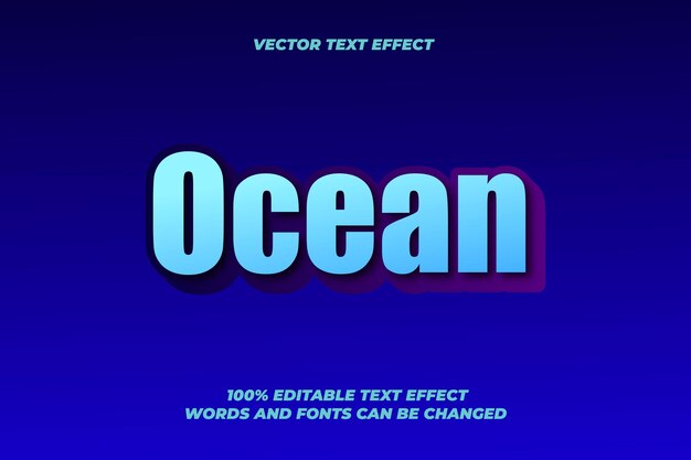Bearbeitbarer Texteffekt des Ozeanvektors