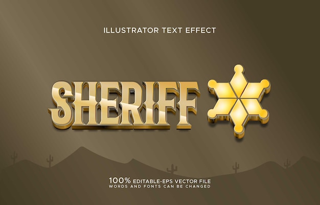 Bearbeitbarer texteffekt des sheriffs