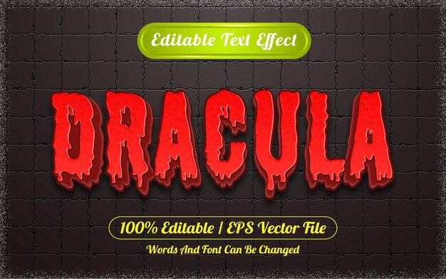 Bearbeitbarer texteffekt dracula halloween-thema