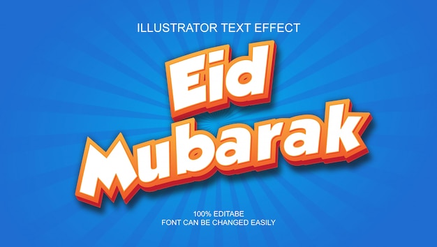 Bearbeitbarer texteffekt - eid mubarak-stil