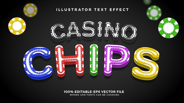Bearbeitbarer texteffekt für casino-chips