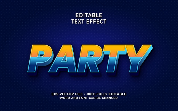 Bearbeitbarer texteffekt für party