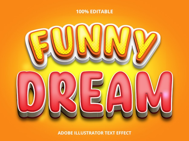 Bearbeitbarer texteffekt - funny dream-titelstil