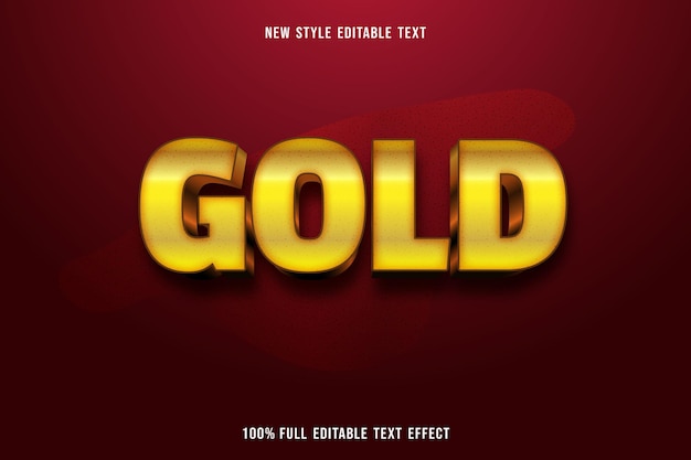 Bearbeitbarer Texteffekt Gold Farbe Gold und Schwarz