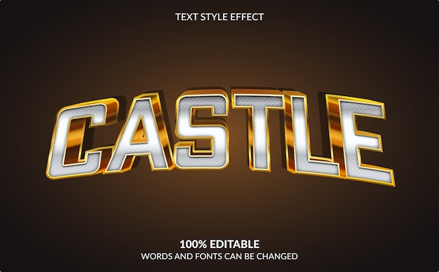 Bearbeitbarer texteffekt, golden castle text style