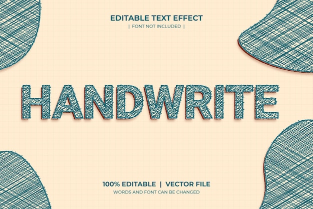 Vektor bearbeitbarer texteffekt-handschrift-titelstil