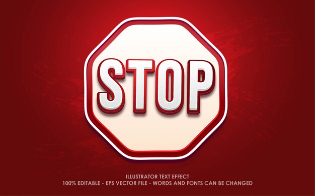 Bearbeitbarer Texteffekt, Illustrationen im Stop-Icon-Stil