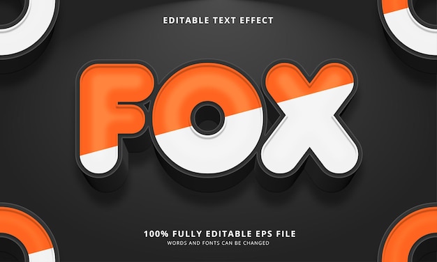 Vektor bearbeitbarer texteffekt im fox-textstil
