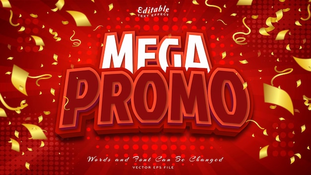 Bearbeitbarer Texteffekt im Mega-Promo-3D-Stil