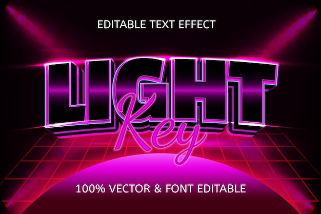 Bearbeitbarer Texteffekt im Neon-Stil mit hellen Tasten