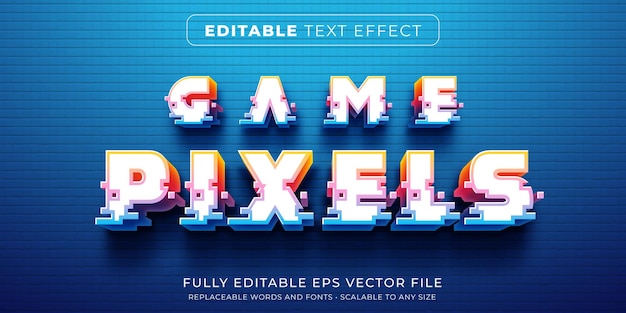 Bearbeitbarer Texteffekt im Pixelstil des Arcade-Spiels