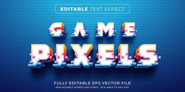 Vektor bearbeitbarer texteffekt im pixelstil des arcade-spiels