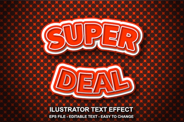 Bearbeitbarer texteffekt im super-deal-stil