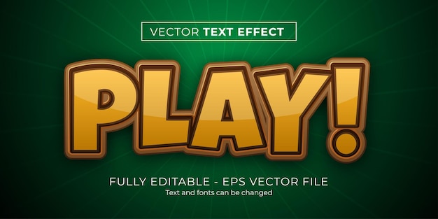 Vektor bearbeitbarer texteffekt im textspielstil spielen