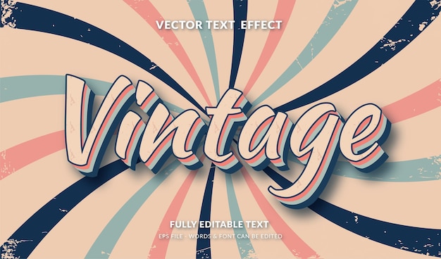 Bearbeitbarer Texteffekt im Vintage-Retro-Stil