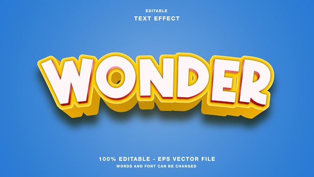 Bearbeitbarer texteffekt im wonder 3d-stil