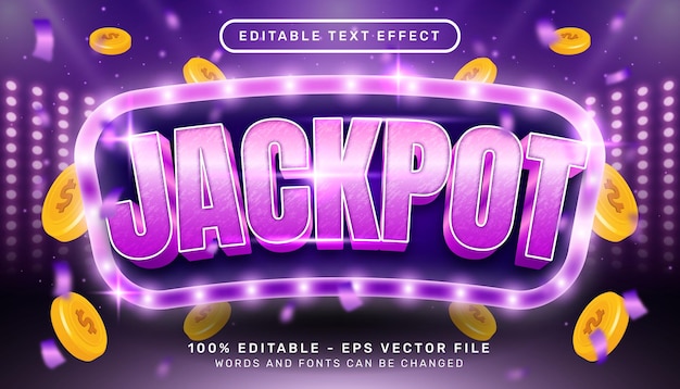 Bearbeitbarer texteffekt jackpot 3d-stil