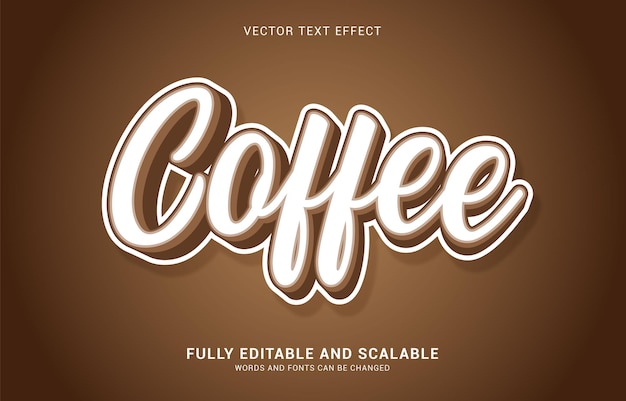 Vektor bearbeitbarer texteffekt kaffeestil kann verwendet werden, um titel zu erstellen