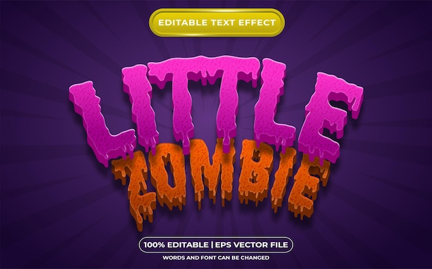 Bearbeitbarer texteffekt kleiner zombie-vorlagenstil