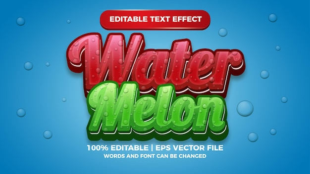Bearbeitbarer Texteffekt mit frischer Wassermelone