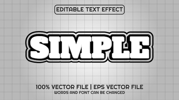 Bearbeitbarer texteffekt moderner 3d-einfacher und minimaler schriftstil