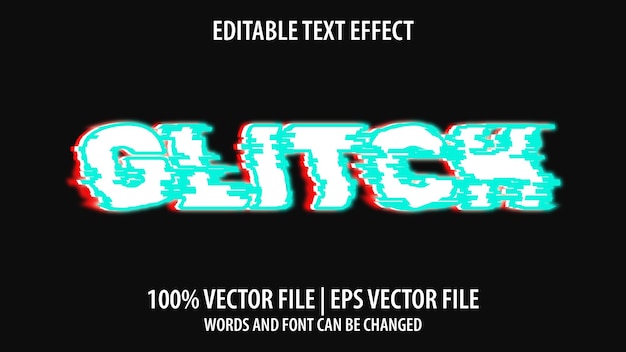 Bearbeitbarer Texteffekt moderner 3D-GLITCH und minimaler Schriftstil