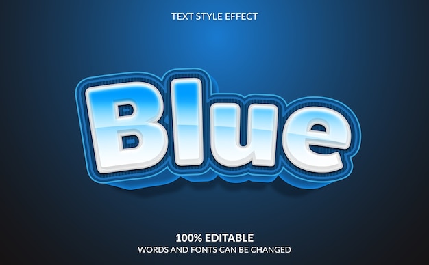 Bearbeitbarer Texteffekt, moderner fettblauer Textstil