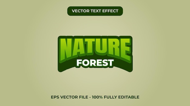 Bearbeitbarer texteffekt naturwald 3d-vorlagenstil