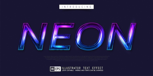 Bearbeitbarer Texteffekt - Neonglastext 3D-Stilkonzept