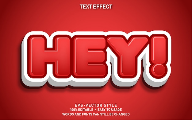Bearbeitbarer Texteffekt Niedlich Hey