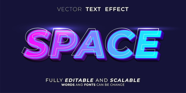 Bearbeitbarer Texteffekt Platz auf Illustrationen im Neonstil
