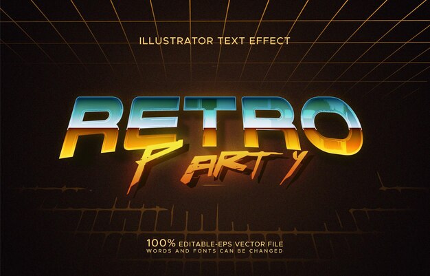 bearbeitbarer Texteffekt Retro-Party