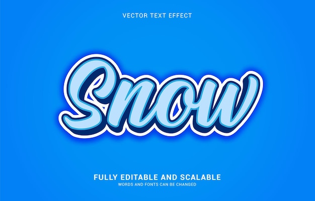 Bearbeitbarer Texteffekt Schneestil kann verwendet werden, um Titel zu erstellen