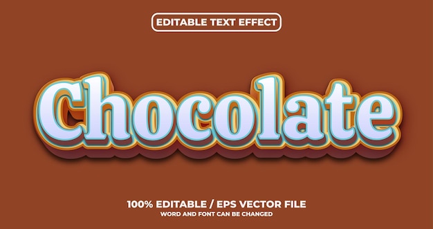 Bearbeitbarer texteffekt schokolade