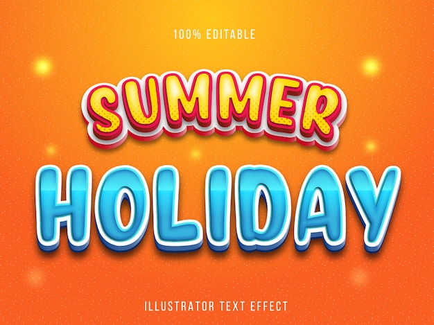 Bearbeitbarer texteffekt - sommerferien-titelstil