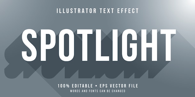 Vektor bearbeitbarer texteffekt - spotlight-schattenstil
