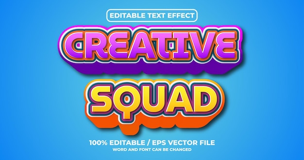 Bearbeitbarer texteffekt von creative squad