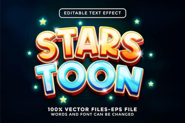 Bearbeitbarer texteffekt von stars toon