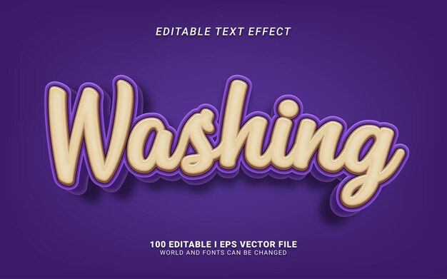 Vektor bearbeitbarer texteffekt zum waschen